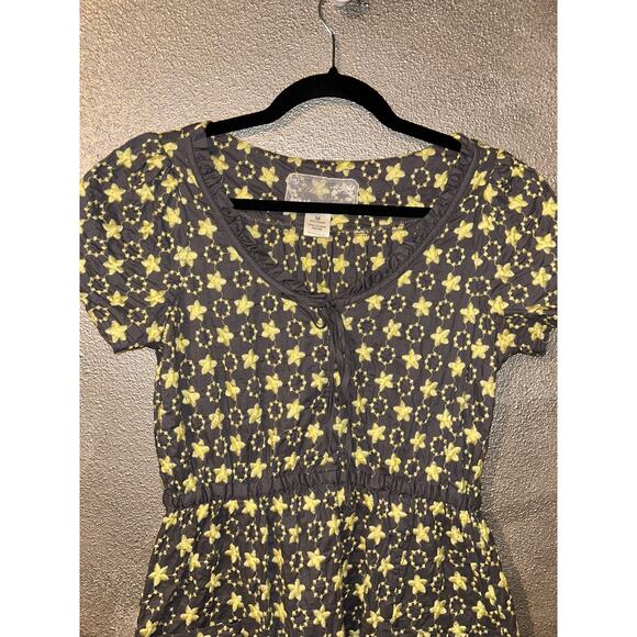Nic & Mo Romcom Preppy Office Embroidered Stars Short Sleeve 100% Cotton Dress - Picture 3 of 6